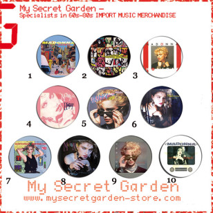 Madonna - Holiday, Burning Up, Lucky Star / Self-Titled album Pinback Button Badge Set 1a or 1b( or Hair Ties / 4.4 cm Badge / Magnet / Keychain Set )